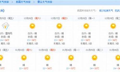 泰国天气预报20天_泰国实时天气预报查询